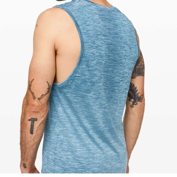 Lululemon Athletica Metal Vent Muscle Tank Heathered Blue Size Small Seamless - Picture 5 of 14